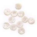 Natural white shell tulip flower bead with pearlescent finish for DIY jewelry - Small / Chrysanthemum Style (014)