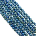 Frosted druzy agate beads in gradient blue-green finish for DIY jewelry bracelets - 6mm / Blue-Green Gradient (No.1)