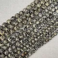 Détail de perles rondes en jaspe dalmatien naturel poli pour la création de bijoux DIY - 4mm / Jaspe dalmatien