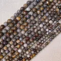 Natural brown jasper stone round beads with polished marble texture for DIY jewelry making - Gobi Agate 6mm
