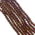 Matte purple and bronze druzy agate beads in a round shape for DIY jewelry making - 6mm / Purple Bronze Gradient (No.2)