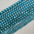 Détail des perles rondes en lapis-lazuli phénix naturel montrant texture et tailles - 4mm / Turquoise Bleue