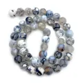Ronde blauwe drakenader agaat kralen voor sieraden maken gerangschikt in een spiraal - Grijsblauwe Drakenader (Nr. 7)