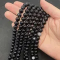 Polished natural black striped agate beads for DIY jewelry making 8mm round loose beads - US 6 / Black Tones (Evil Eye)