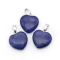 Ciondolo a cuore in lapislazzuli con chiusura in argento per gioielli fai da te - 16x18mm, 3g / Pendant Only (Without Chain) / Lapislazzuli sintetico