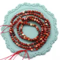 Perle tonde in agata rossa sfaccettata per gioielli fai-da-te con texture naturali - Diaspro Rosso AB