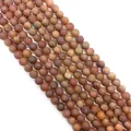 Frosted red-brown agate stone beads in matte finish for DIY jewelry bracelet making - Red-Brown Gradient (No.7)