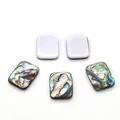 Five pieces of rectangular natural abalone shell beads for DIY jewelry making - 005 Rectangle 10x14mm