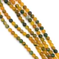 Perline tonde in agata indiana naturale ambra e verde scuro per gioielli fai-da-te - 6mm / Agata