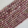 Roze natuurlijke rhodoniet ronde losse kralen voor doe-het-zelf sieraden maken - Rode Houtnerfsteen