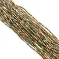 Fili di perle tonde in unakite naturale lucida per creazione di gioielli fai-da-te - Unakite