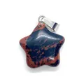 Star-shaped mahogany obsidian pendant with natural red and black marbled stone texture - Mahogany Obsidian (No. 10)