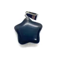Polished black star-shaped stone pendant with a silver metal clasp for DIY jewelry - Black Agate