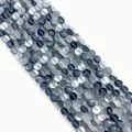 Matte navy blue and grey synthetic moonstone glass beads for DIY jewelry making - Gray/Navy Blue (No. 9)
