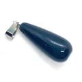 Polierter schwarzer Tropfen-Anhänger mit Silberverschluss für DIY-Schmuck - Wassertropfen-Stil / Schwarzer Achat