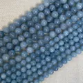 Gepolijste grijsblauwe natuurstenen kralen in diverse maten voor DIY sieraden maken - Aquamarijn