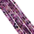 Perle di agata indiana viola lucide con texture a vena di drago per gioielli fai da te - 6mm / Agata Viola
