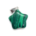 Star-shaped green malachite pendant with silver bail for DIY jewelry making - Malachite