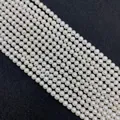 Polished white natural freshwater pearl strands for DIY jewelry making and necklaces - Grade AAA / Size 5-6
