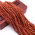 Cuentas facetadas de piedra de sol marrón rojizo con brillo metálico para joyería DIY - Piedra de Arena Dorada
