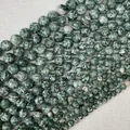 Natural round green and white stone beads for DIY jewelry making in various sizes - Dalmatian Jasper (Mini)