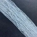 Perle rotonde in pietra naturale blu chiaro traslucido lucido per creazione gioielli - Opale