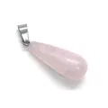 Roségold-Quarz-Anhänger in Tropfenform mit Metallöse für DIY-Schmuck Halsketten - Wassertropfen-Stil / Rosenquarz