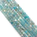 Perles d'agate mates bleu et vert en pierre naturelle pour création de bijoux - 6mm / Bleu Menthe Rayé (No.2)