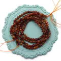 Cuentas redondas facetadas de granate rojo oscuro para la creación de joyas DIY - Granate Naranja