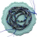 Cuentas de lapislázuli natural facetadas en azul oscuro para creación de joyas - Lapis con Patrón