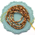Cuentas de jaspe paisaje facetado en tonos naturales marrón y crema para joyería DIY - Jaspe