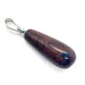 Brauner gepunkteter Tropfen-Anhänger mit Metallöse für DIY-Schmuck-Halsketten - Wassertropfen-Stil / Mahagoni-Obsidian