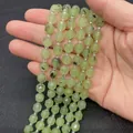 Facettierte hellgrüne Prehnit-Perlen mit Turmalin-Einschlüssen für DIY-Schmuckherstellung - Prehnit / 6mm