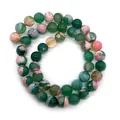 Natural 8mm-10mm green and pink dragon vein agate loose beads for DIY jewelry making - 10mm / Green Pink Spliced Texture (No.6)