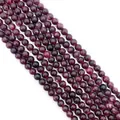 Perles rondes en grenat rouge foncé pour bijoux DIY avec finition polie - Rhodochrosite