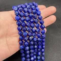 Polierte facettierte Lapislazuli-Perlen in Tiefblau für Schmuckherstellung und DIY - 6mm / Lapislazuli