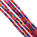 Perle in agata venata di drago con motivi colorati per la creazione di gioielli - 6mm / N. 1 (Rosa Rosso / Multicolore)