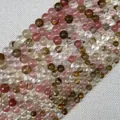 Polished natural rutilated quartz round beads strands for DIY jewelry making 6-8mm - Mini / Watermelon Skin (Striped)