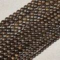 Gepolijste natuurlijke bruine houten kralen met nerf voor DIY-sieraden maken - Bronsgrijs