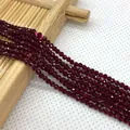 Fili di perline di cristallo rosso scuro sfaccettate 2-3mm per creazione di gioielli - 2mm / Rosso Scuro/Granato