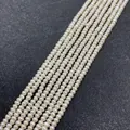 Strands of 3-5mm natural white freshwater button pearls for DIY jewelry making - Extra Small Style / White