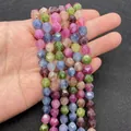 Gefacetteerde veelkleurige natuursteen kralen in roze, blauw en paars voor DIY-sieraden - Imitatietoermalijn