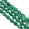 Ovale gefacetteerde malachiet kralen met groene strepen voor DIY sieraden - Ovale slijpvorm / Malachiet