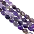 Natural faceted oval amethyst beads in deep purple for DIY jewelry making - Oval Cut / Purple Crystal