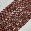 Gepolijste natuursteen kralen van crazy agaat in diverse maten voor DIY sieraden - Rode Sesamsteen / 4mm