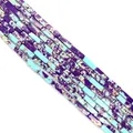 Flat rectangular turquoise beads with purple and blue marble pattern for DIY jewelry - No. 1 (Purple Marbled)
