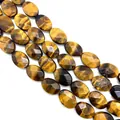 Faceted oval tiger eye stone beads for DIY jewelry with yellow and brown cat eye texture - Oval Cut / Tiger's Eye