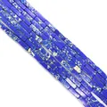 Blue Imperial Jasper 4x13mm rectangular tube beads for DIY necklace jewelry making - No.2 Royal Blue
