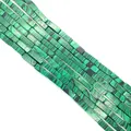 Strands of rectangle 4x13mm malachite stone beads with natural green striped patterns - 4x13mm / Malachite