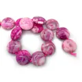 Flache runde Naturachat-Perlen in Rosarot und Weiß marmoriert für DIY-Schmuck - Rosa (ai-Stil 2)